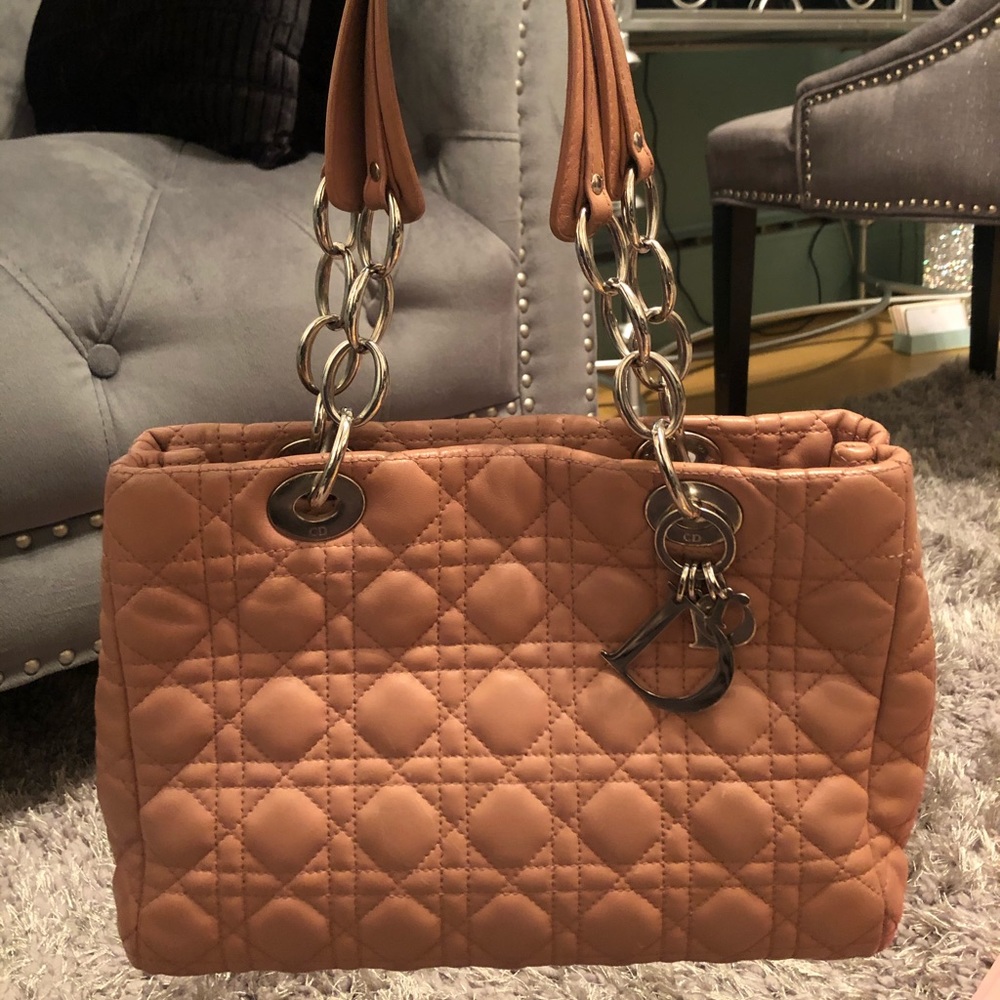 Dior Cannage Soft Tote in Nude Pink Mauve Rosewood